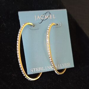 ACME Gold and Silver Crystal Hoop Earrings